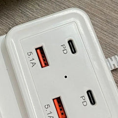 Intelligent USB Power Strip Plug with Dual PD