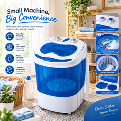 3kg Mini Washing Machine with Spinner and Shoe Brush