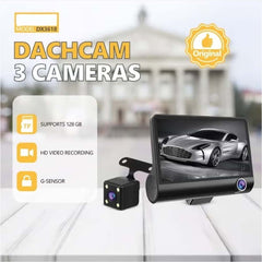 DX3618 3-Channel Car Dashcam. 4" HD display
