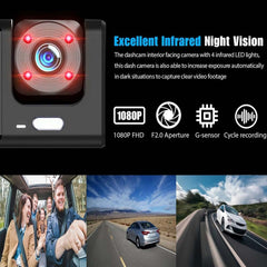 4-Inch Triple-Lens WiFi Dash Cam