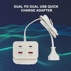 Intelligent USB Power Strip Plug with Dual PD