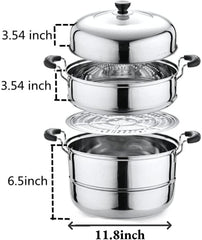 9 Liter Stainless Steel Multi-Tier Steamer Pot