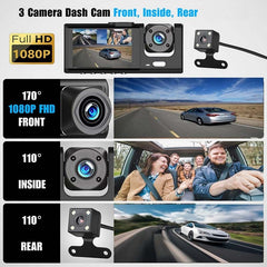 4-Inch Triple-Lens WiFi Dash Cam
