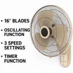MWFV-433RC 16" Wall Mount Fan