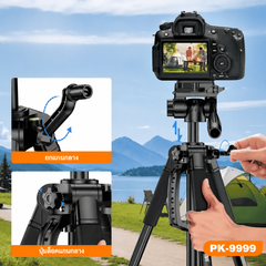 210CM Portable Camera Tripod with Hand Grip and Wireless Remote Control