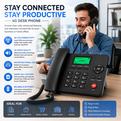 4G Wireless Desktop Telephone with SIM Card Support