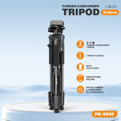 210CM Portable Camera Tripod with Hand Grip and Wireless Remote Control