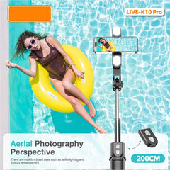 Live K10 PRO 6.5 Feet Tripod Stand Selfie
