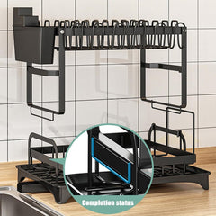 Large 2-Tier Dish Drying Rack with Draining Tray