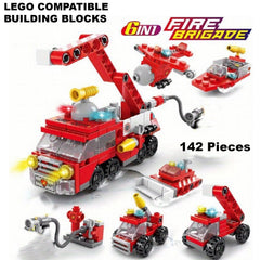 6-in-1 Fire Brigade Truck Building Blocks Set