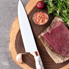 9-Piece White Kitchen Knife Set Ultra-sharp