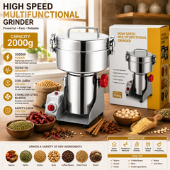 High Speed Stainless Steel Grinder 4000W, 2000g Capacity