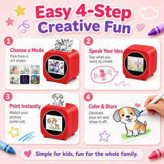 AI Voice Thermal Printer for Kids with HD Screen