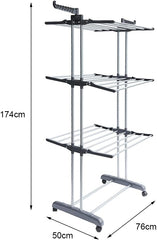 Foldable Rolling Laundry Drying Rack