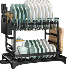 Large 2-Tier Dish Drying Rack with Draining Tray