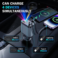 Fast 60W Car Charger with Starlight Roof