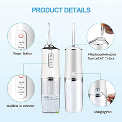 Portable Cordless Water Flosser with 220ml Water Tank