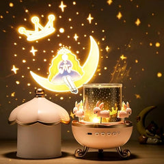 Bunny Carousel Night Light Projector with Star Sky Projection