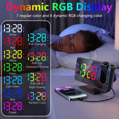Projection Alarm Clock 180° Rotatable Ceiling