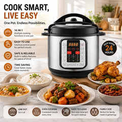 6L Electric Pressure Cooker with Programmable Cooking Controls