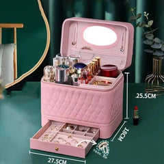 Leather Triple Makeup Case