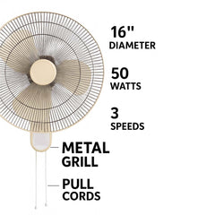 MWFV-432 16" Wall Mount Fan