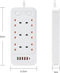 Universal 6-Way Power Outlet Strip