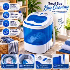 3kg Mini Washing Machine with Spinner and Shoe Brush