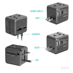 USB International Travel Adapter with Type-C