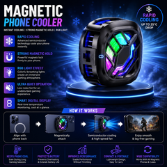 Magnetic Semiconductor Phone Game Cooler with LCD Temperature Display