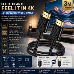 3 Meter HDMI to HDMI Cable with 4K Ultra HD