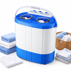 Mini Twin-Tub Washing Machine with 3kg Wash Capacity