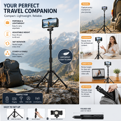 Adjustable Metal Tripod Stand with 360° Rotating Holder